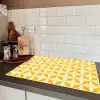 Patroon - Retro - Geel Inductie beschermer vinyl 3mm klein 276 -sfeer3