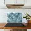 Patroon - Blauw - Lijnen - Zigzag keuken achterwand spatscherm klein 900 -sfeer2