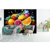 Fruit - Graffiti - Kleurrijk - Sinaasappel - Aardbei - Abstract fotobehang vinyl groot -bank