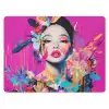 Vrouw - Portret - Abstract - Paars muismat rubber klein -3d