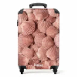 Schelpen - Patroon - Roze NBS - Handbagage koffer - Volwassenen Unisex middel -productfoto_recht