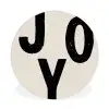 Kerst - Quote - Joy - Zwart - Feestdagen Wandcirkel kunststof plaat 5mm dik klein -3d