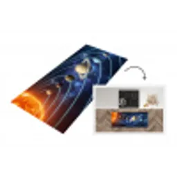 Ruimte - Zonnestelsel - Blauw Keukenloper - keukenmat middel -3d