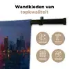 Skyline - Penseelstreken - Donkerblauw - Lichtgevend Wandkleed katoen klein -sfeer2