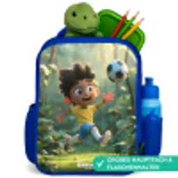 Voetbal - Jongen - Bos Kinderrugzak - Blauw middel -inhoud_DE