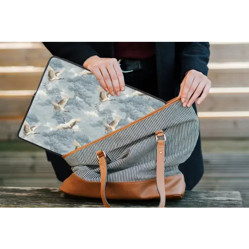 Wolken - Kraanvogels - Blauw laptophoes neopreen klein 279 -tas