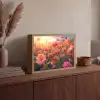 Bloemen - Rozen - Natuur - Roze - Bloem Light Box met batterij (Wandlamp) middel -sfeer2