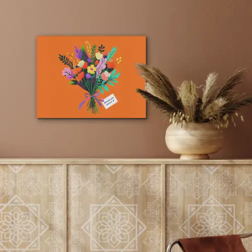 Kaartje - Boeket - Bloemen PET vilt klein -sfeer4