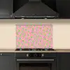 Roze - Streepjes - Groen - Peer keuken achterwand spatscherm klein 900 -sfeer1