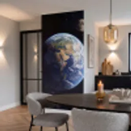 Aarde - Ruimte - Blauw - Groen Behang Vlies klein -sfeer3