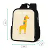 Giraffe - Dier - Kleurrijk Rugzak - Zwart middel -productfoto_formaten