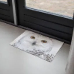Sneeuwuil - Oog - Wildlife - Wit Deurmat klein -sfeer2