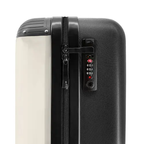 Hartjes in zachte beige tinten NBS - Handbagage koffer - Volwassenen Unisex middel -slot
