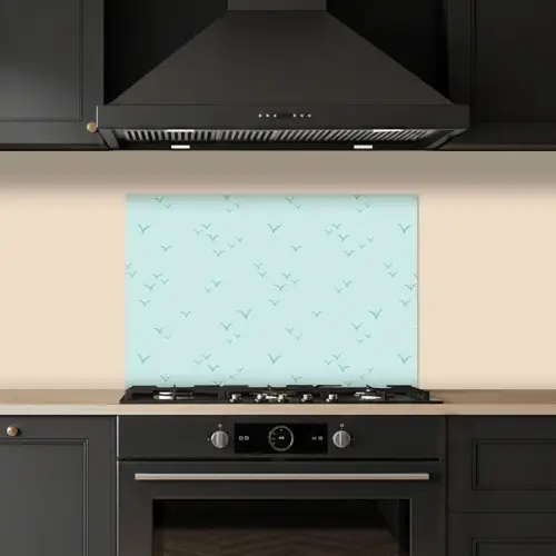 Meeuwen - Mint - Patroon keuken achterwand spatscherm klein 900 -sfeer1