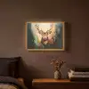 Hert - Geverfd - Gewei - Bruin Light Box met batterij (Wandlamp) middel -sfeer4