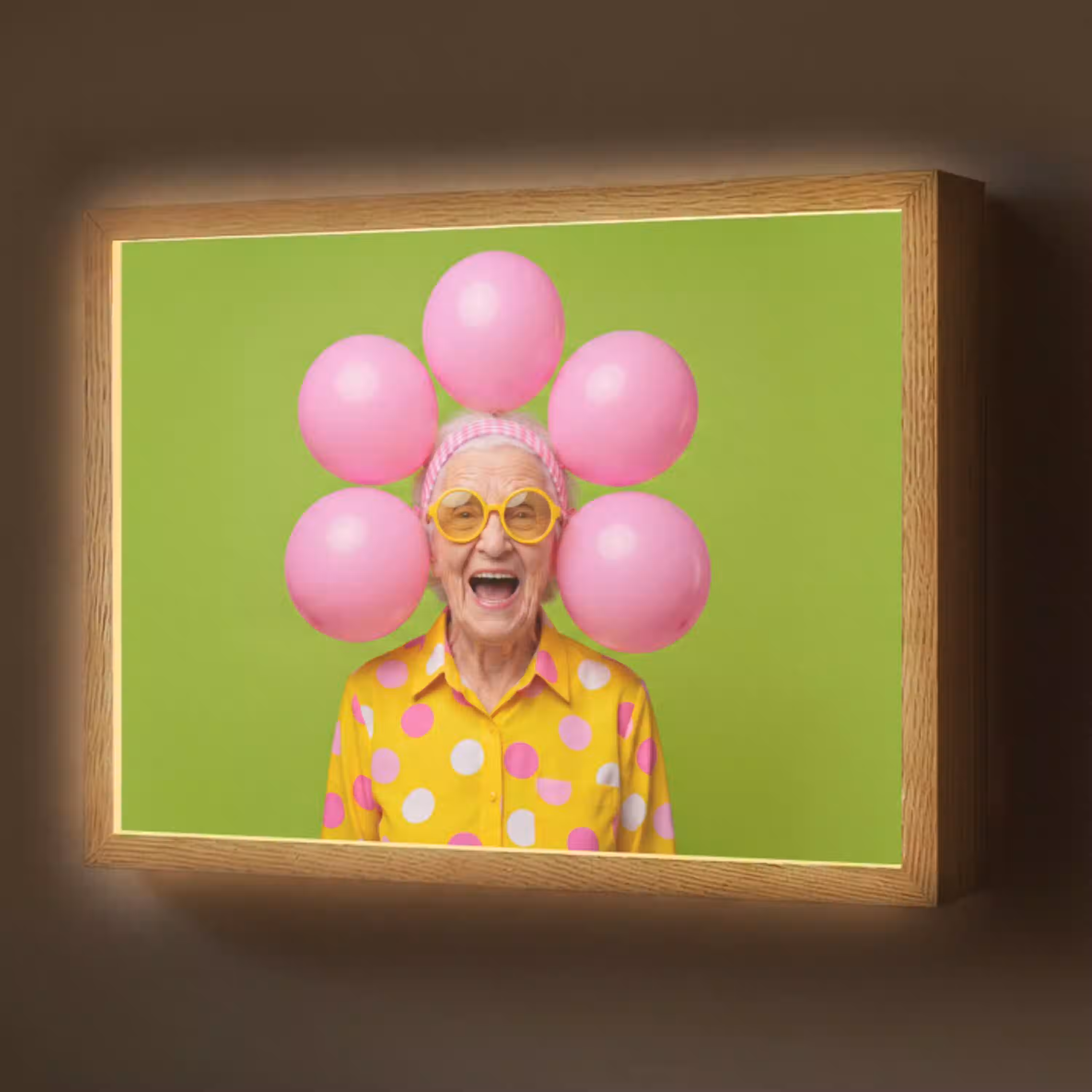 Mens - Ballonnen - Feest - Kleurrijk - Roze Light Box met batterij (Wandlamp) middel -z3d_website