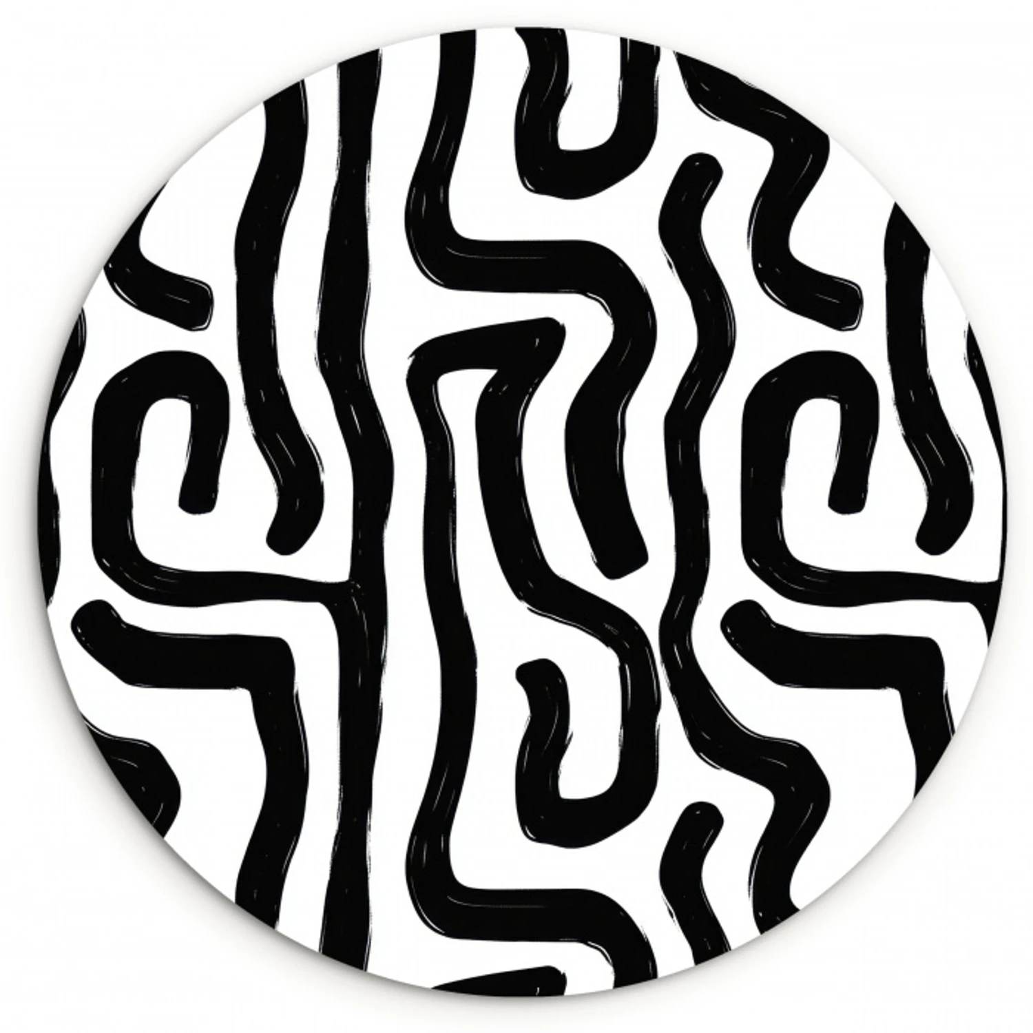 Modern - Lijnen - Zwart Wandcirkel kunststof plaat 5mm dik klein 188 -3d