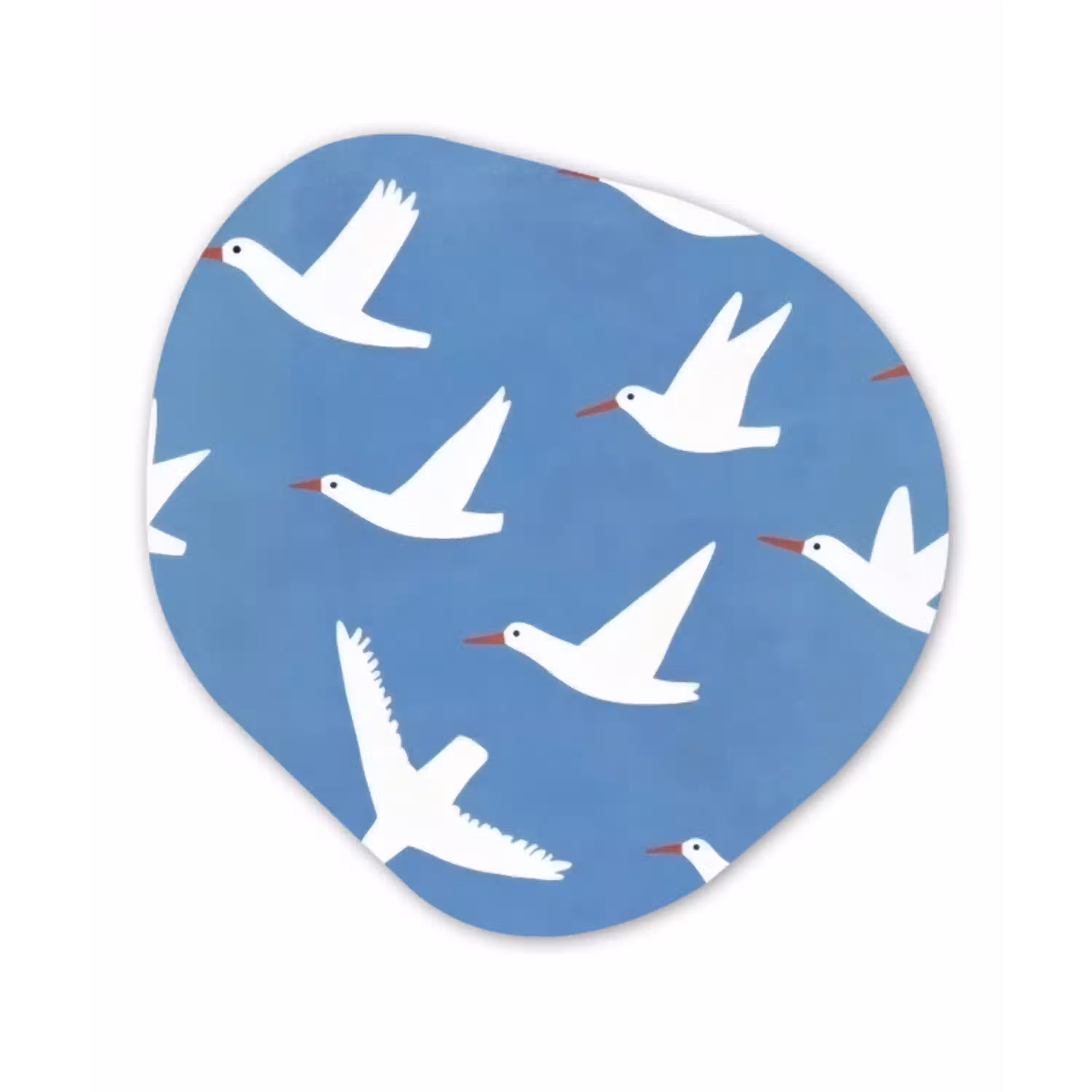 Vogels - Wit - Patroon Wandcirkel Organisch Plexiglas middel -3d