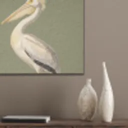 Pelikaan - Wit - Vogel - Klassiek - Natuur PET vilt klein -sfeer6_closeup