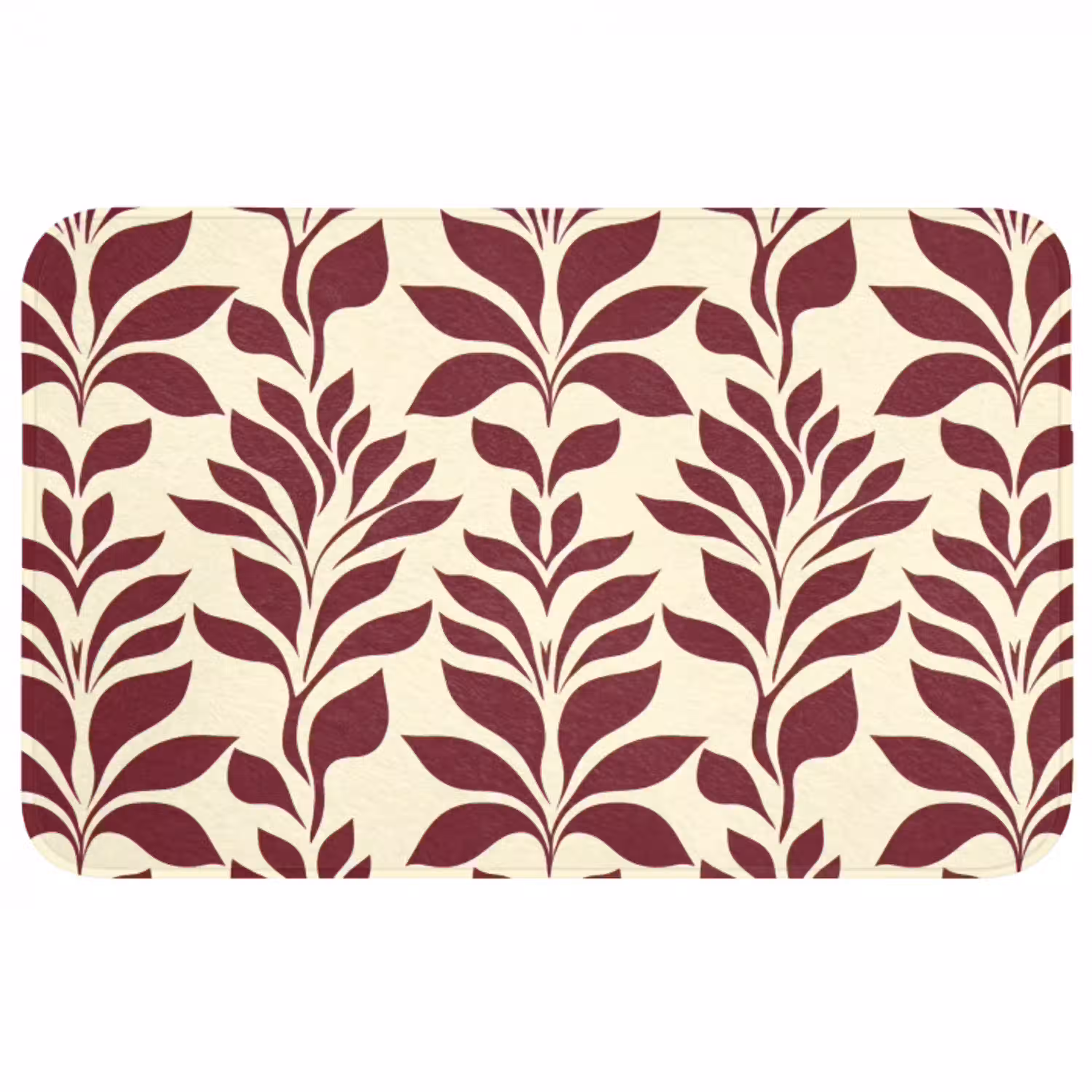Abstract - Bladeren - Burgundy Badmat middel 997 -3d