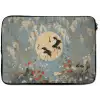 Kraanvogels - Maan - Bloemen - Blauw laptophoes neopreen klein -zkaufland3dotto
