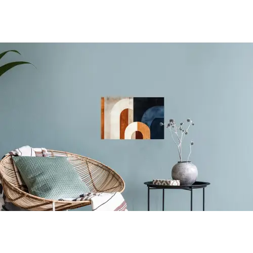 Abstract - Vormen - Donkerblauw Muursticker klein -plant