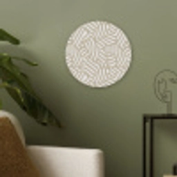 Abstract - Modern - Beige Akoestische PET Vilt - Rond klein 838 -sfeer2