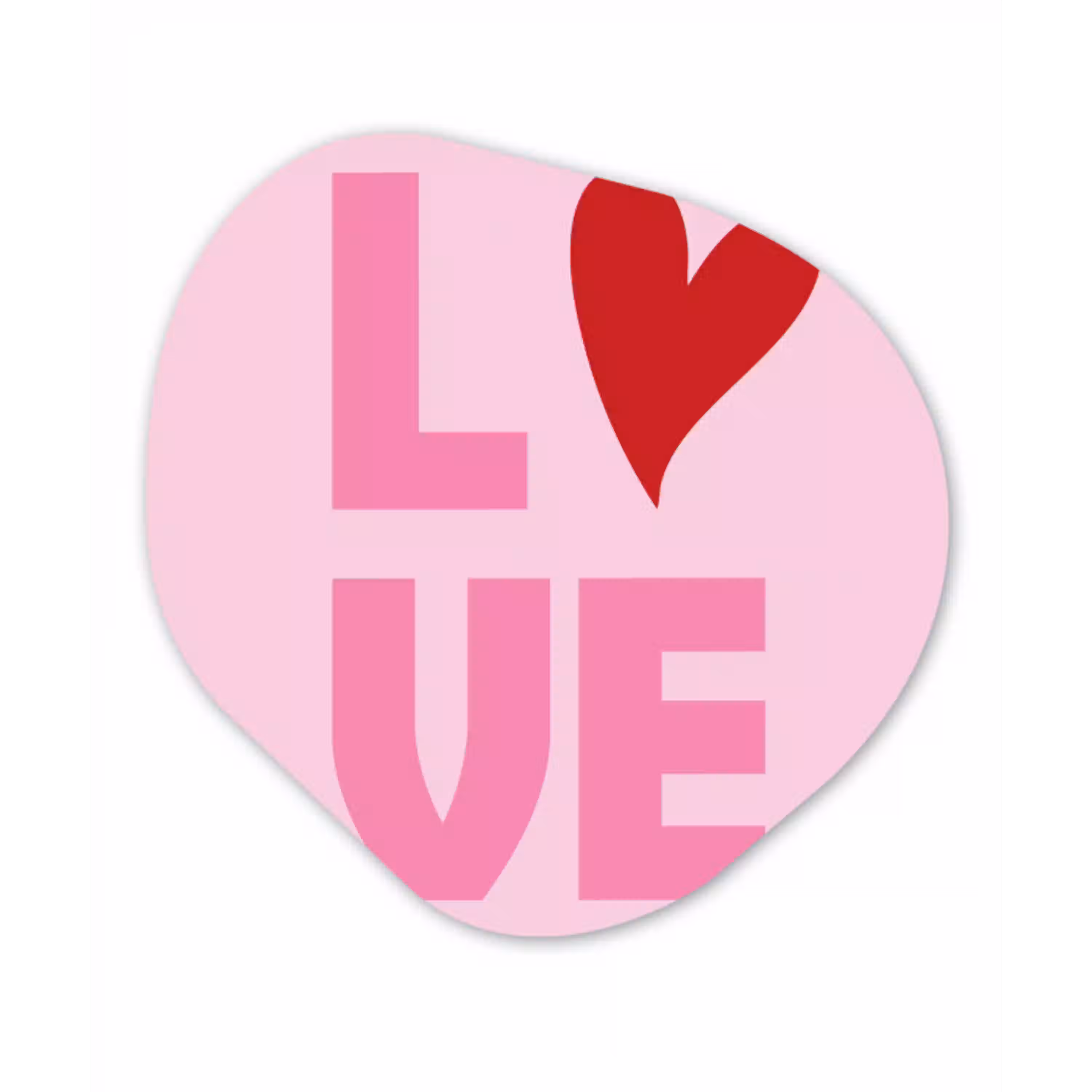 Love - Roze - Hart - Valentijn Wandcirkel Organisch Forex 3mm klein -3d