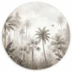 Jungle - Palmbomen - Natuur Wandcirkel kunststof plaat 5mm dik klein -3d