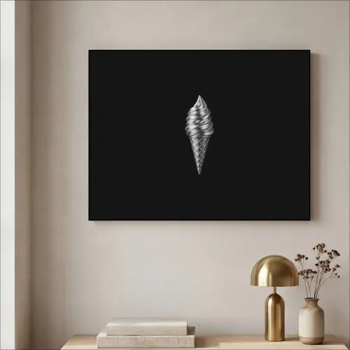 Softijs - Realistisch - Futuristisch Textielframe zwart klein -sfeer2