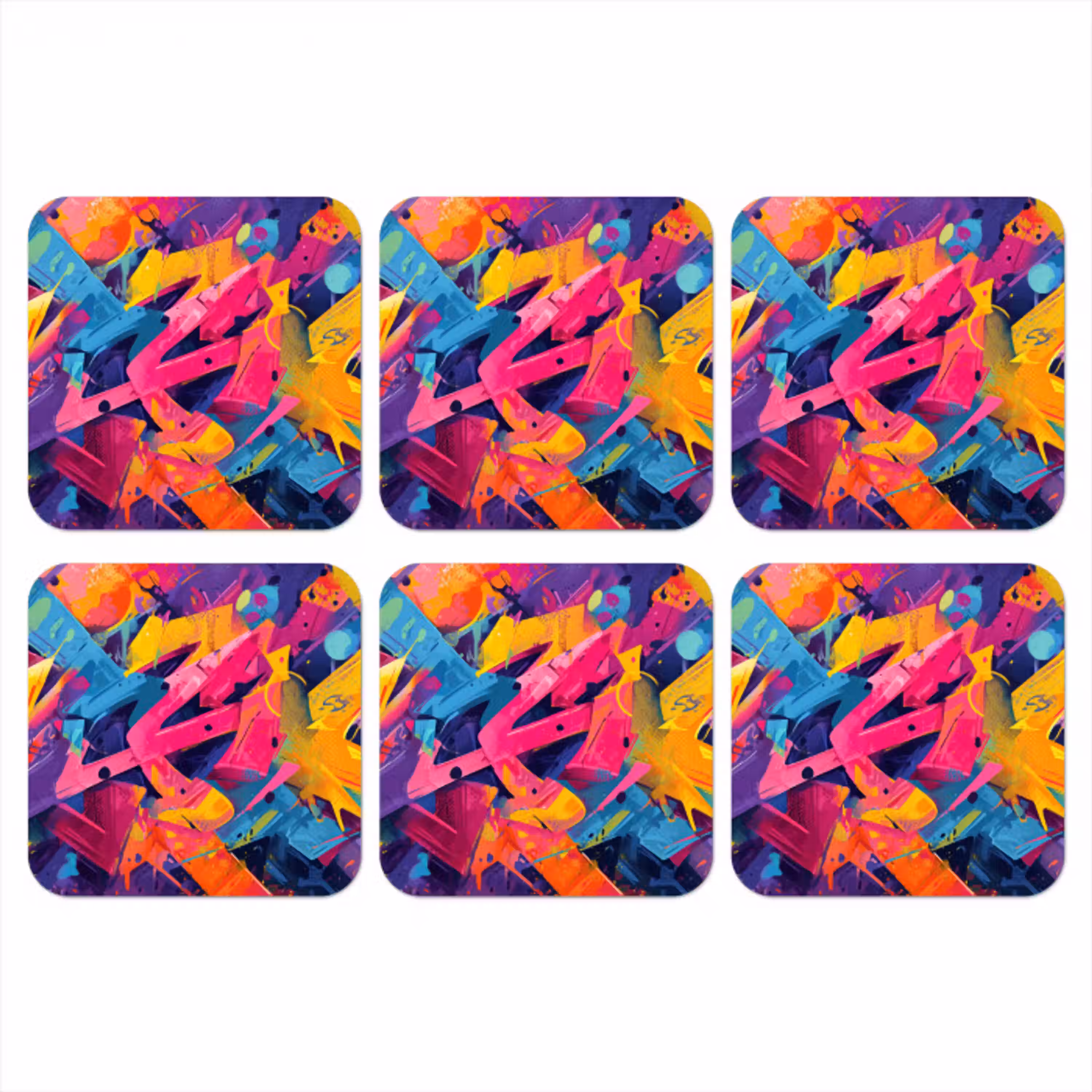 Abstract - Vormen - Kleurrijk onderzetter kurk middel -3d