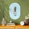 Blauw - Ananas - Disco - Discobal Wandcirkel Ovaal Forex klein -sfeer2