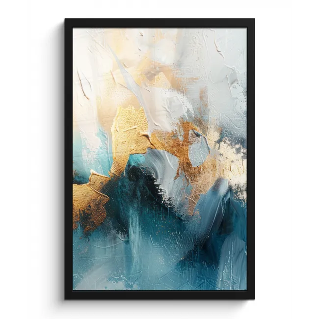 Poster met lijst - Abstract - Kunst - Gold - Blauw