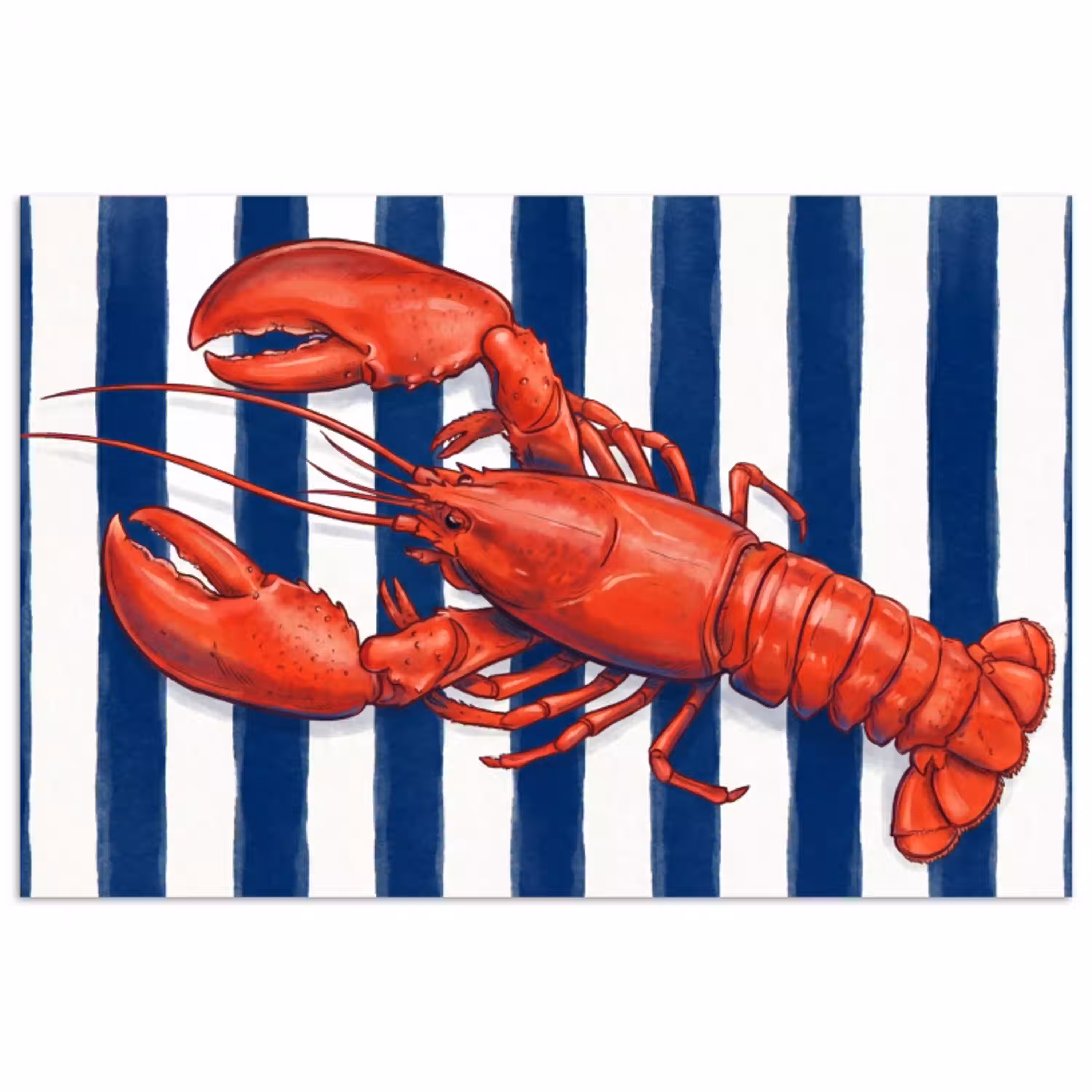 Schaaldier - Kreeft - Marine - Illustratie - Rood poster papier klein -3d