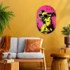 Hond - Zonnebril - Roze - Art Wandcirkel Ovaal Forex klein -sfeer4