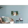 Sneeuwpop - Kerstsneeuw - Groen - Rood Muursticker klein -plant