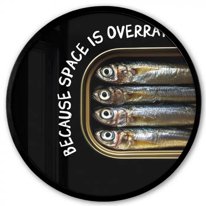 Sardines - Tekst - Vis - Blik Fotolijst rond zonder passe partout klein -3d