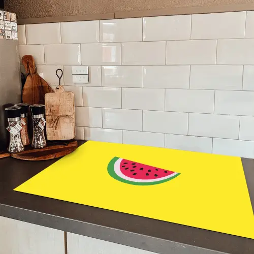 Fruit - Watermeloen - Geel Inductie beschermer vinyl 3mm klein -sfeer3
