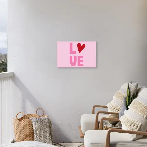 Love - Roze - Hart - Valentijn Tuinposter op houten frame 2 cm dik klein -sfeer1