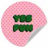 Yes fun - Groen - Roze - Stippen Wandcirkel behangsticker klein -3d