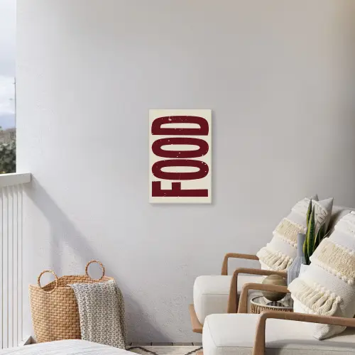 Eten - Japandi - Rood - Decoratie Tuinposter op houten frame 2 cm dik klein -sfeer1