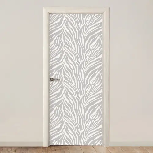 Zebra - Motief - Grijs deurposter klein 289 -3d_beige