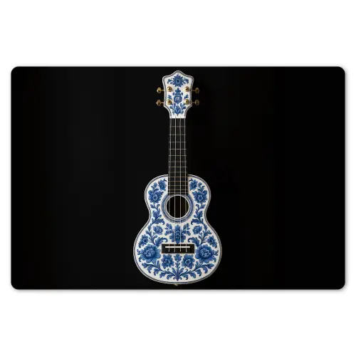 Ukelele - Delfts - Blauw - Muziek Placemat vinyl groot -zzsfeer1_Kitchenyeah-website