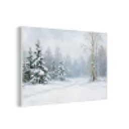 Bospad - Dennen - Sneeuw - Winter - Rustgevend forex 5mm xxl -3d