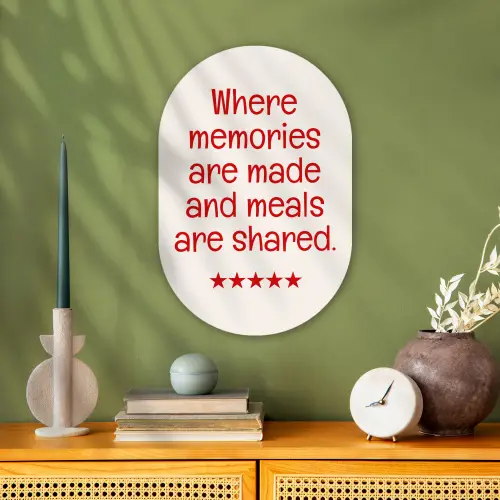Quote - Sterren - Rood - Memories Wandcirkel Ovaal Forex klein -sfeer2
