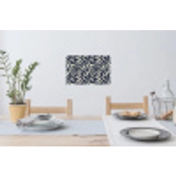 Bladvormen - Blauw - Patroon - Wit Muursticker klein 286 -eettafel
