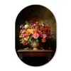 Kleuren - Boeket - Vaas - Hout Wandcirkel Ovaal Forex klein -3d