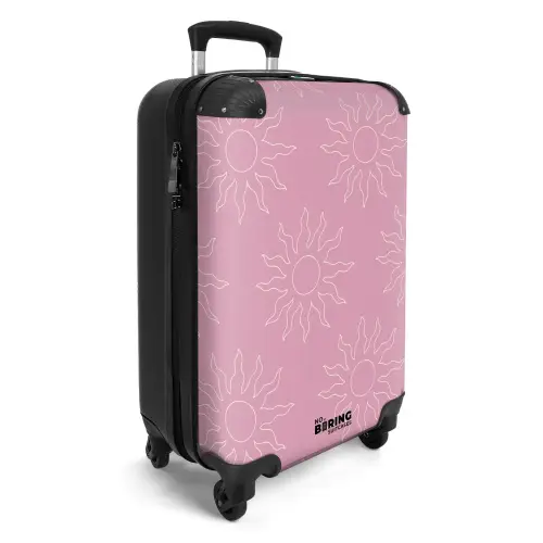 Patronen - Zonnestralenpatroon op Abrikoosroze achtergrond NBS - Handbagage koffer - Kinderen Unisex middel -productfoto_3d