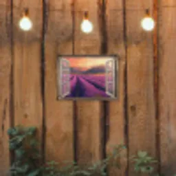 Doorkijk - Lavendel - Landschap - Bloemen - Paars tuinposter los doek klein -sfeer1