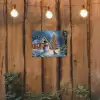 Kerstwonder - Winteravond - Kleurrijk tuinposter los doek klein -sfeer1